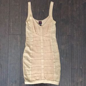 Gold/tan bodycon mini dress